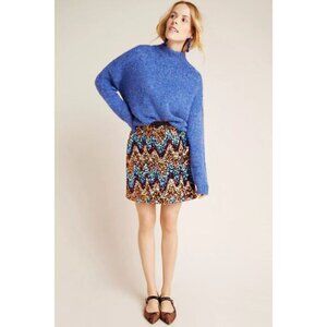 Maeve by Anthropologie Zig-Zag Sequined Mini Skirt Sz 6 Multicolor